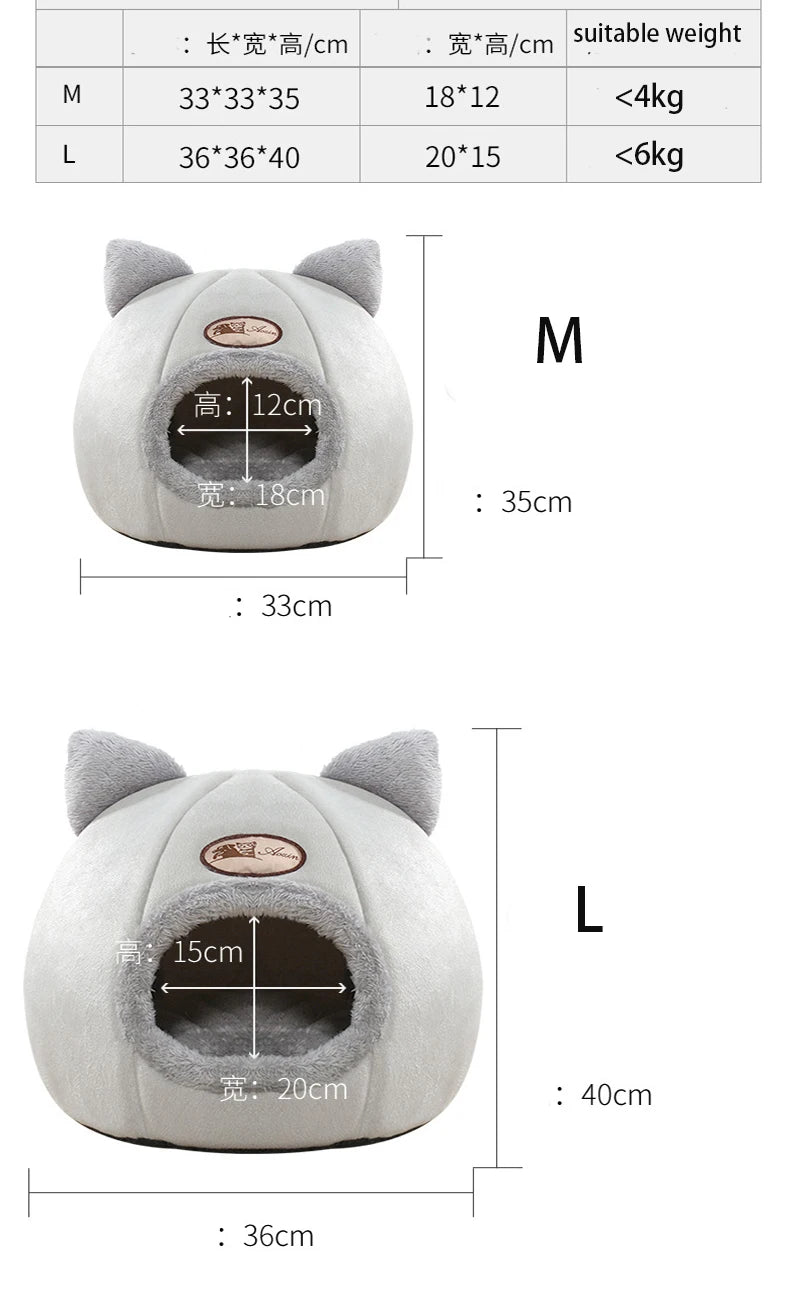 Cozy Cave Indoor Pet Bed Winter Warm Hideaway for Cats & Small Dogs