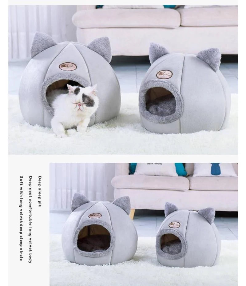 Cozy Cave Indoor Pet Bed Winter Warm Hideaway for Cats & Small Dogs