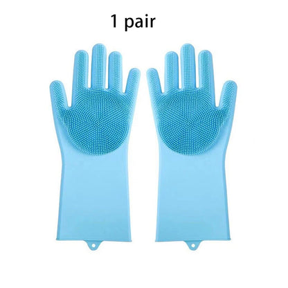 2Pcs Pet Grooming Cleaning Gloves Dog Massage Bathing Cleaning Glove Soft Silicone Hair Removal Glove Hand Skin Protection Glove