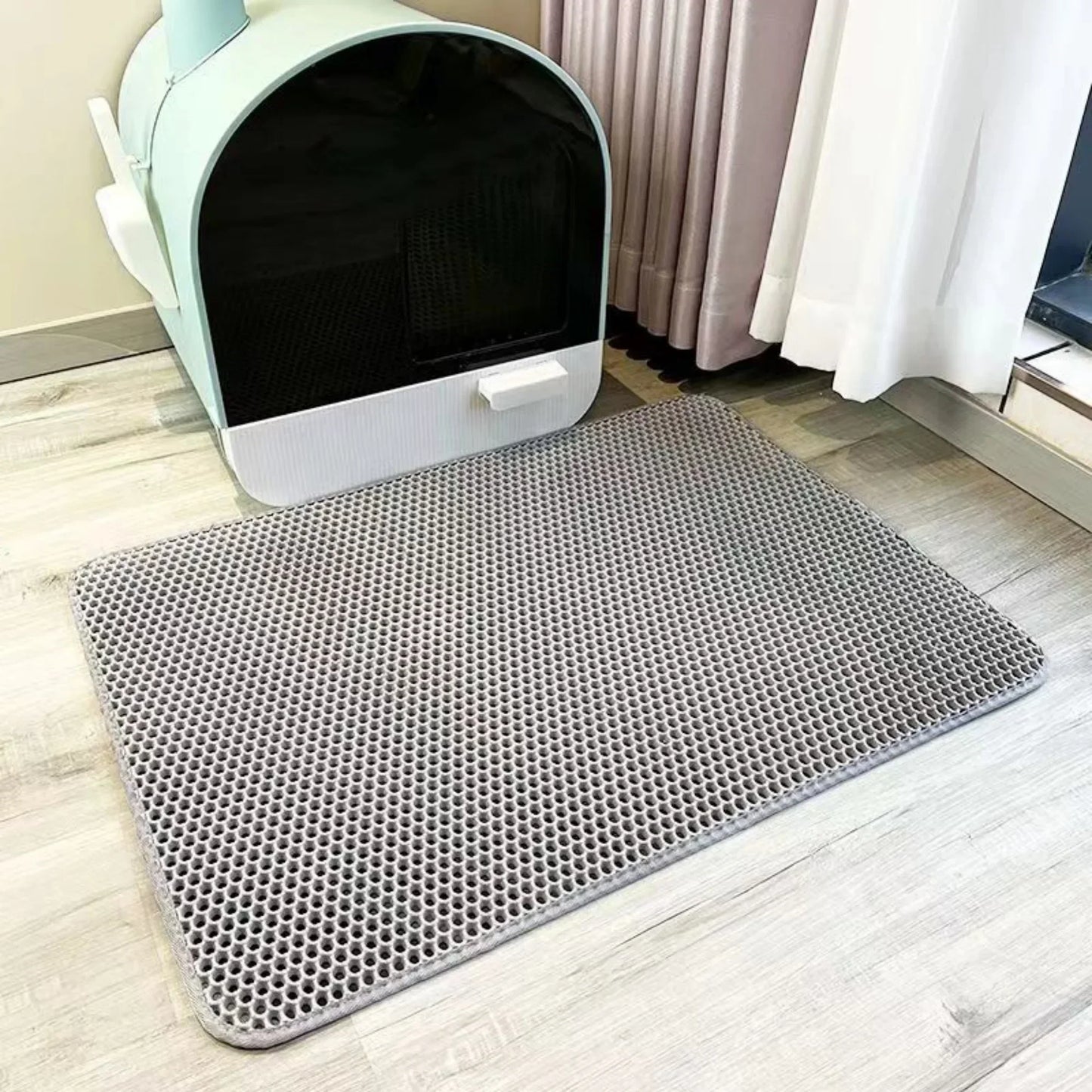 Cat Litter Mat Anti-carry-out Filter Anti-splash Dirty Basin Pet Double-layer Anti-urine Toilet Mat Easy To Clean and Non-slip