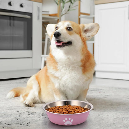 Dog Bowls Stainless Steel Dogs Feeding Bowls With Non-Slip Silicone Sole Dog Food Water Bowl Pet Bowl Dog Dishes For Dog Cat Pet