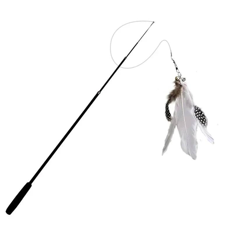 Long Cat Toys 1.8m Scratch Resistant Pet Accessories Telescopic Fishing Rod with Feather for Active Cats Cat accessories