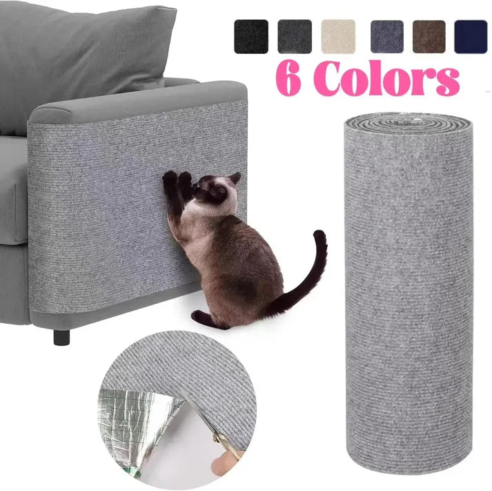 Self-Adhesive Trimmable Cat Scratching Mat Furniture & Wall Protector