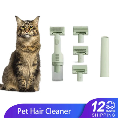 Cat Grooming Vacuum 5Brushes Pet Grooming Kit with 0.3L Hair Dust Cup Dog Vacuum Cleaner for Pets Cats Dogs Hair Vacuum Cleaner