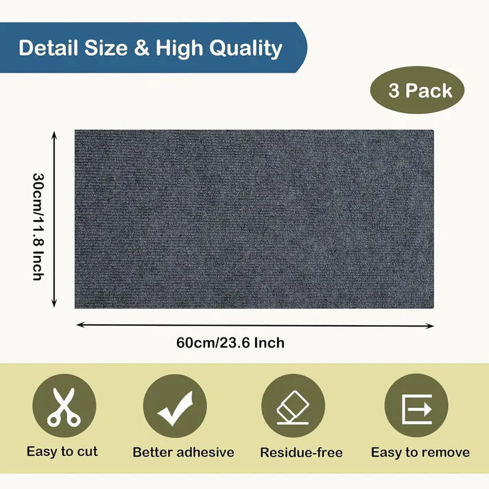 Self-Adhesive Trimmable Cat Scratching Mat Furniture & Wall Protector