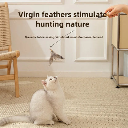 Long Cat Toys 1.8m Scratch Resistant Pet Accessories Telescopic Fishing Rod with Feather for Active Cats Cat accessories