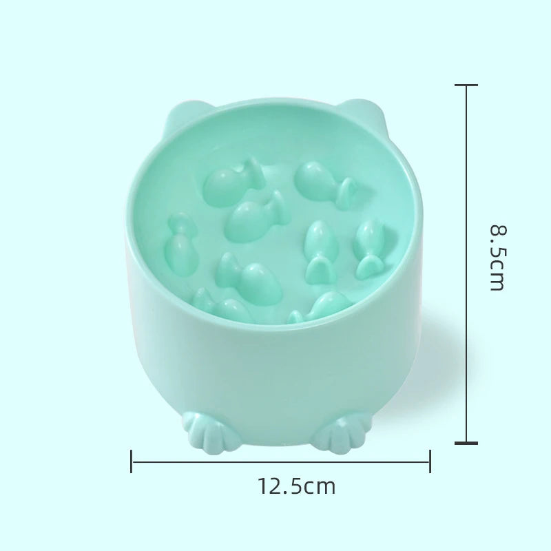 New anti-choking and high-neck protection cat bowl slow-food bowl cat dog feeder anti-overturn cat slow-food bowl pet supplies