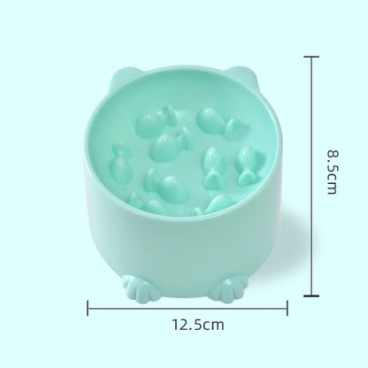 New anti-choking and high-neck protection cat bowl slow-food bowl cat dog feeder anti-overturn cat slow-food bowl pet supplies