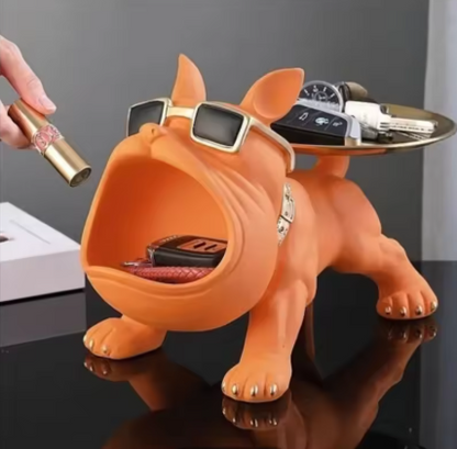 30 cm Bulldog Figurine Storage Box Resin Dog Statue & Home Decor Art Sculpture