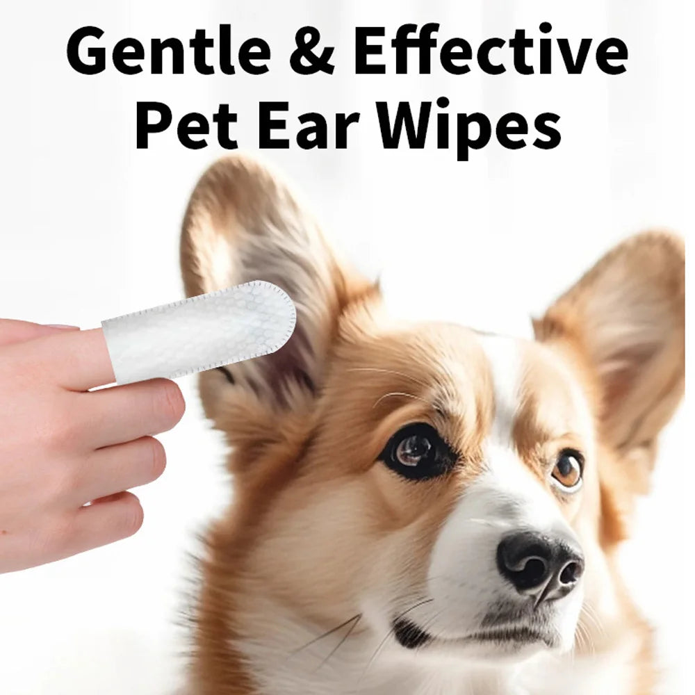 Ear cleaning pet supplies, pet ear cleaning wipes, ear care finger cots, ear mite removal for cats and dogs