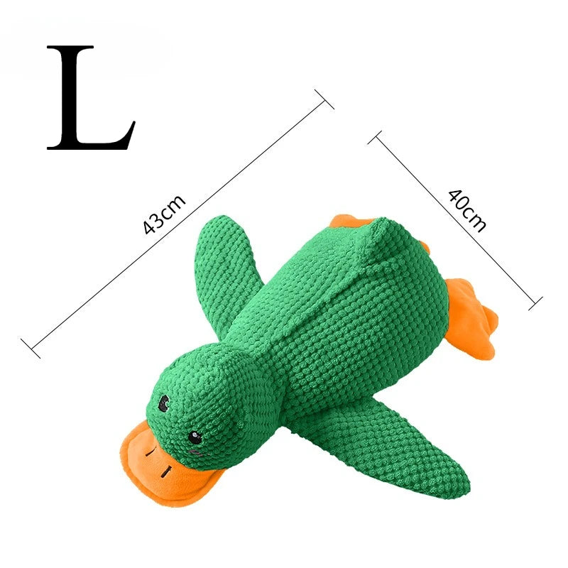 Plush Companion Sleeping Duck Dog Toys for Small Large Dogs Bite Resistant Teeth Grinding Sound Relief Duck Sound Toy