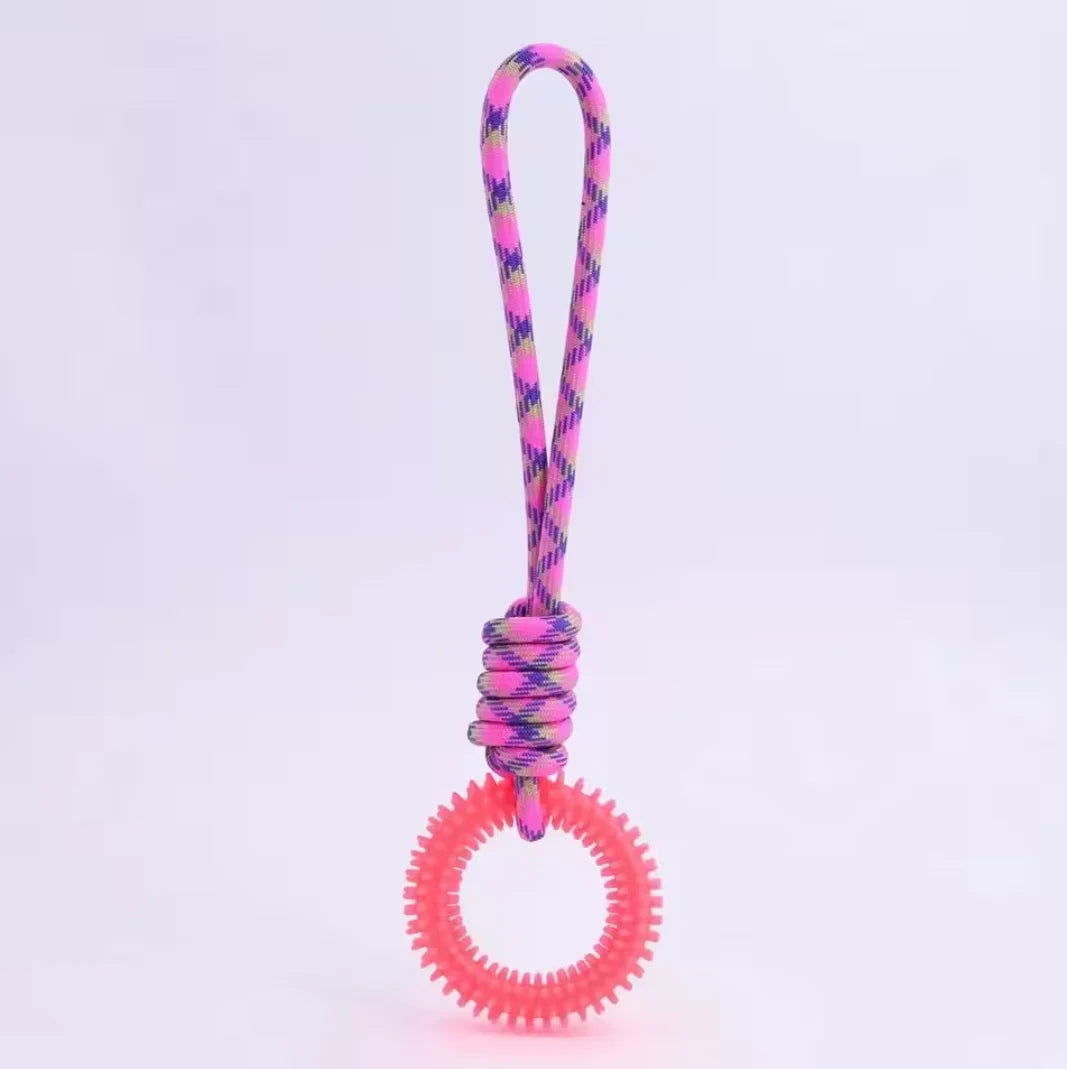 Supet Interactive Training Pet Toy Ring Spiked Ring Dog Teeth Cleaning Pet Supplies