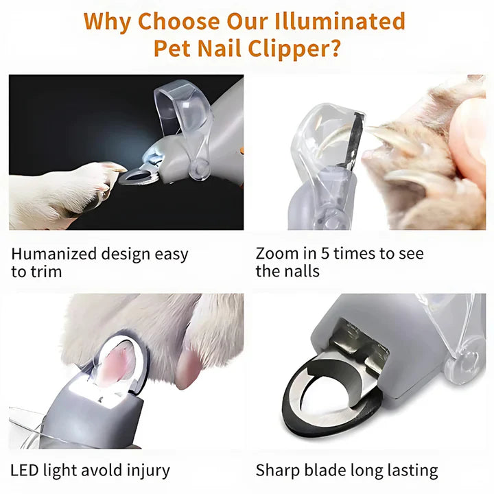 LED Pet Nail Clipper with Light & Magnifier
