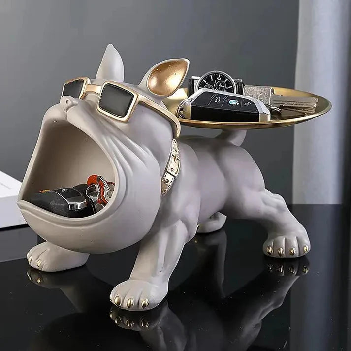 30 cm Bulldog Figurine Storage Box Resin Dog Statue & Home Decor Art Sculpture